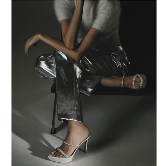 Gianvito Rossi White Cannes Crystal Platform Stiletto Sandals US9.5/IT39.5 - Picture 5 of 16